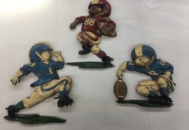 3 Vintage Homco 1976 Football Joueur Plaques Mural Tentures USA Collecta... - $27.07
