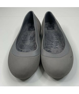 Crocs Lina Mammoth Lined Comfort Light Weight Slip On Flats Gray Women’s... - $23.97