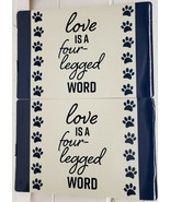 Set of 2 Kitchen Vinyl NON CLEAR Placemats, LOVE IS FOUR LEGGED WORD, GR - $10.88