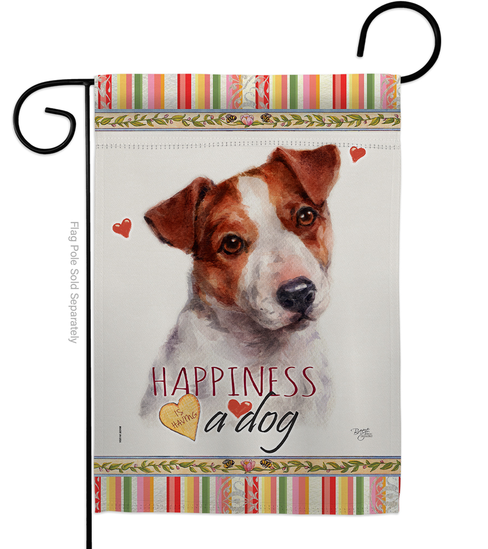 Jack Russell Terrier Happiness - Impressions Decorative Garden Flag G160136-BO
