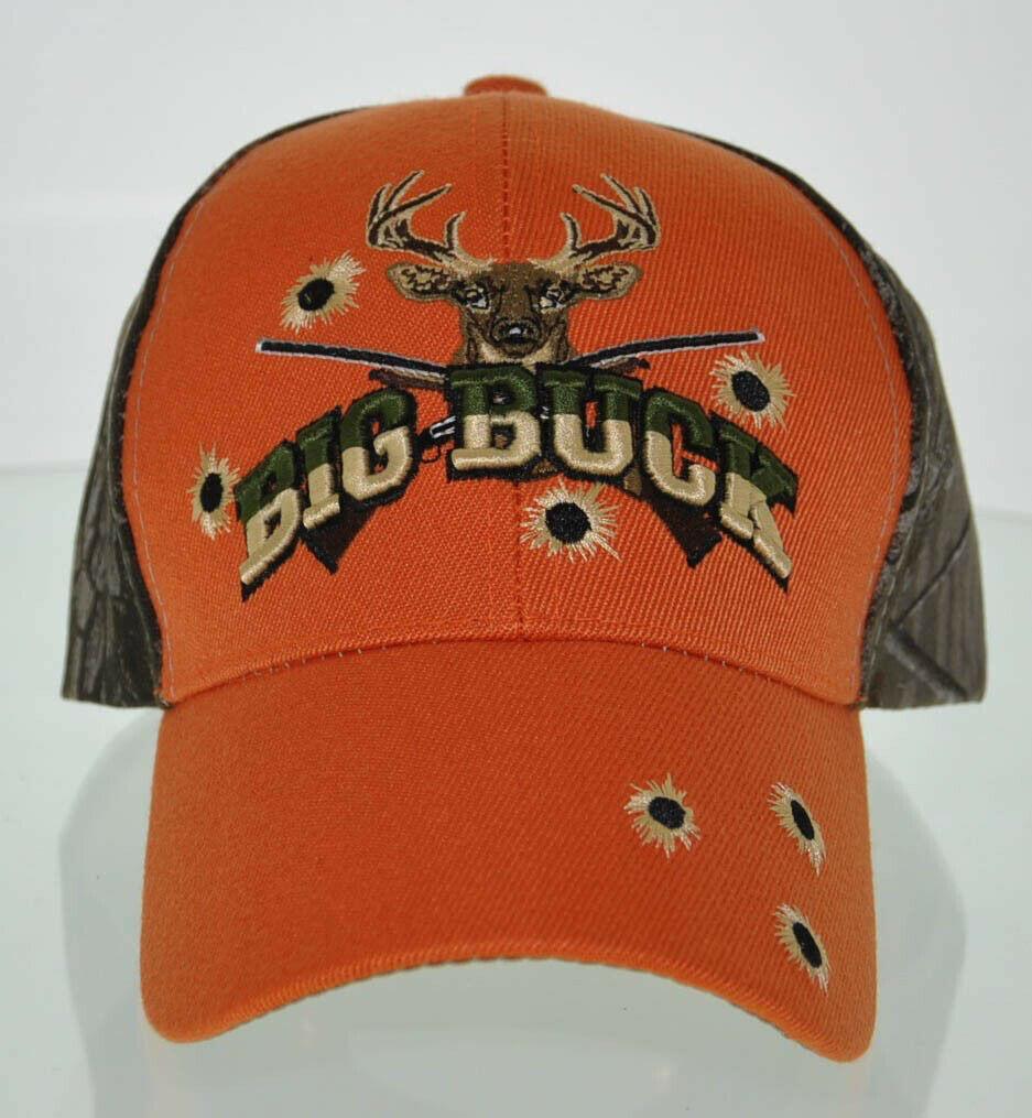 NEW! BIG BUCK HUNTER HUNT DEER BUCK OUTDOOR SPORTS CAP HAT ORANGE CAMO ...