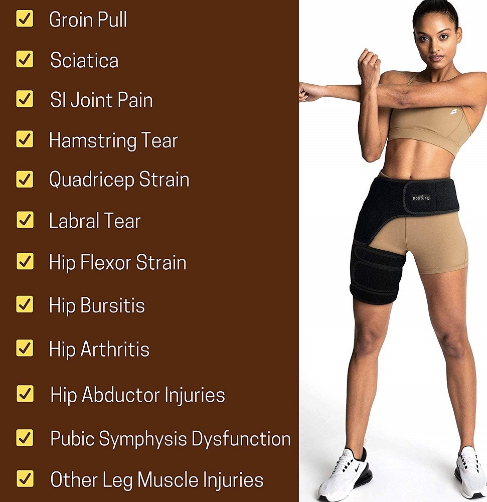 Vriksasana Groin Hip Brace | Sciatica Support Wrap | Hamstring Compression