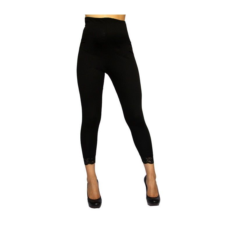 Image of Sexy & Versatile Black Rayon Blend Maternity Capri Leggings USA, S, M, L or XL