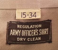 US Army WWII officer's wool service shirt "Regulation Army Officer" 15-34 (med) - $35.00