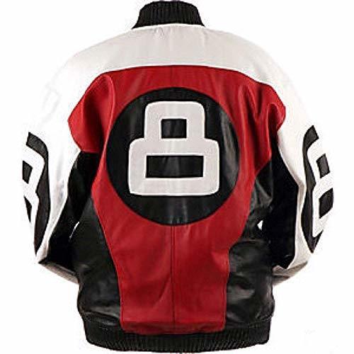 Primary image for Mens Eight 8 Ball 90s Jacket | Bomber Biker Retro Letterman PU Leather Jacket