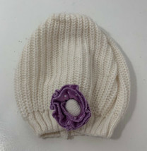 American Girl Bitty Baby Dotty Coat Set white knit doll HAT ONLY purple flower - $12.86