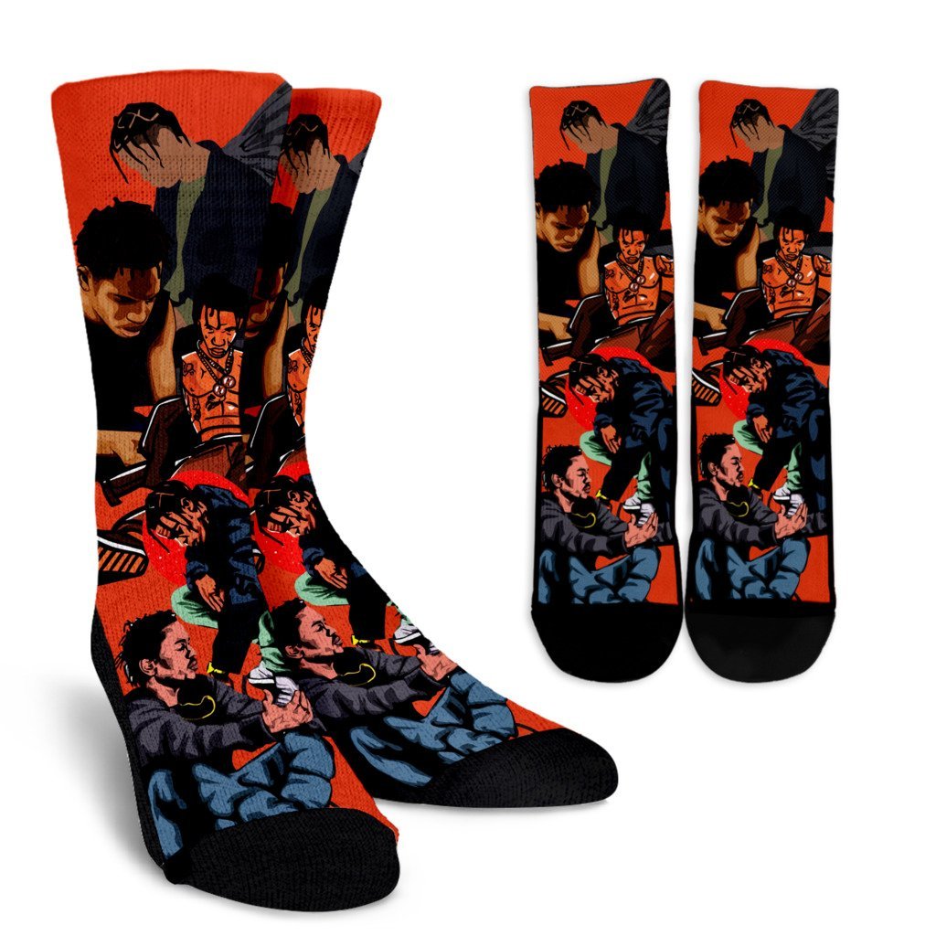 Travis Scott Art Socks Women's Men's Crew Sock - Socks