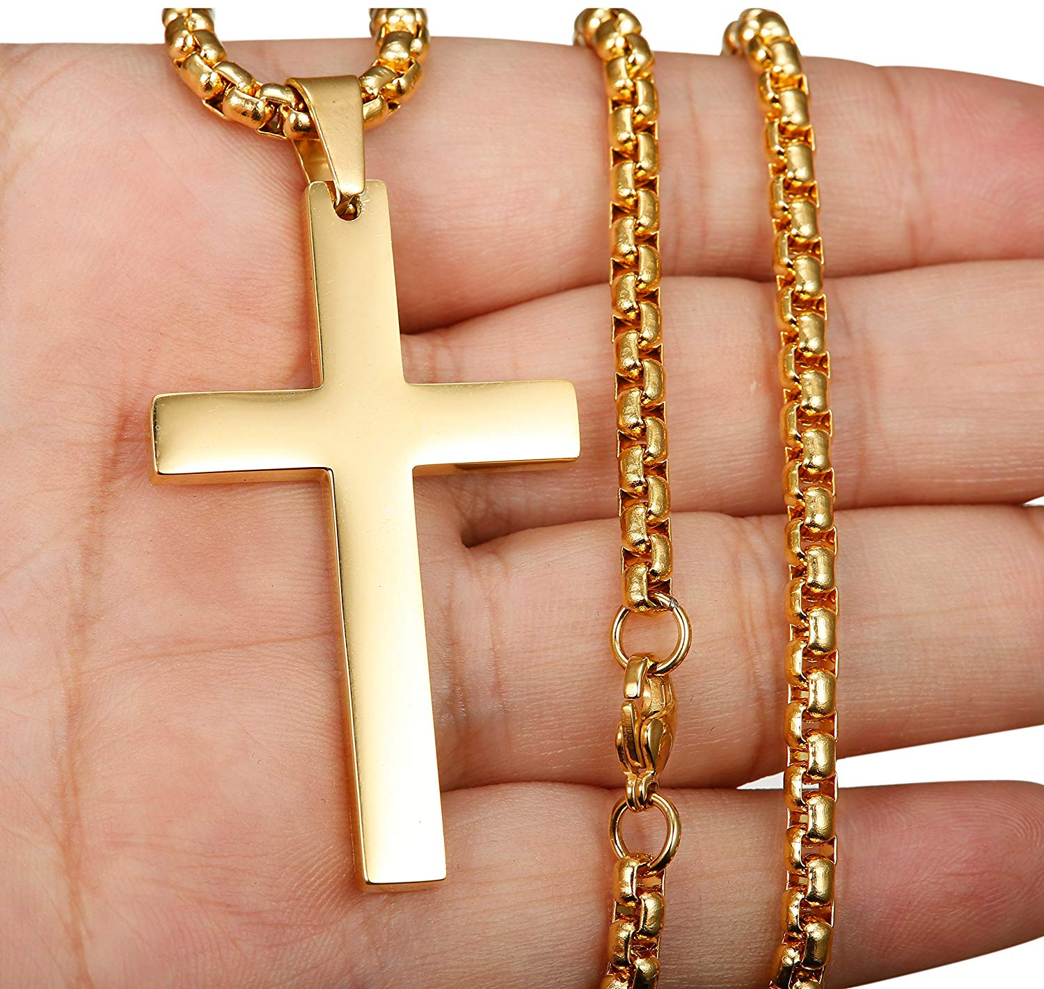 Jstyle Jewelry Mens Cross Necklace For Men Women Stainless Steel Pendant 24 Inch Chains 1377