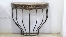 CAST IRON DEMILUNE CONSOLE TABLE BY NAUTICALMART