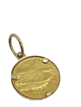 24K/14K Yellow Gold 1924 $20 Saint-Gaudens Double Eagle 10mm Coin Pendant .5g image 2