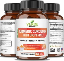 Turmeric Curcumin 1950mg Ultra High Absorption Extra Strength Vegan Capsules 120 - $13.98