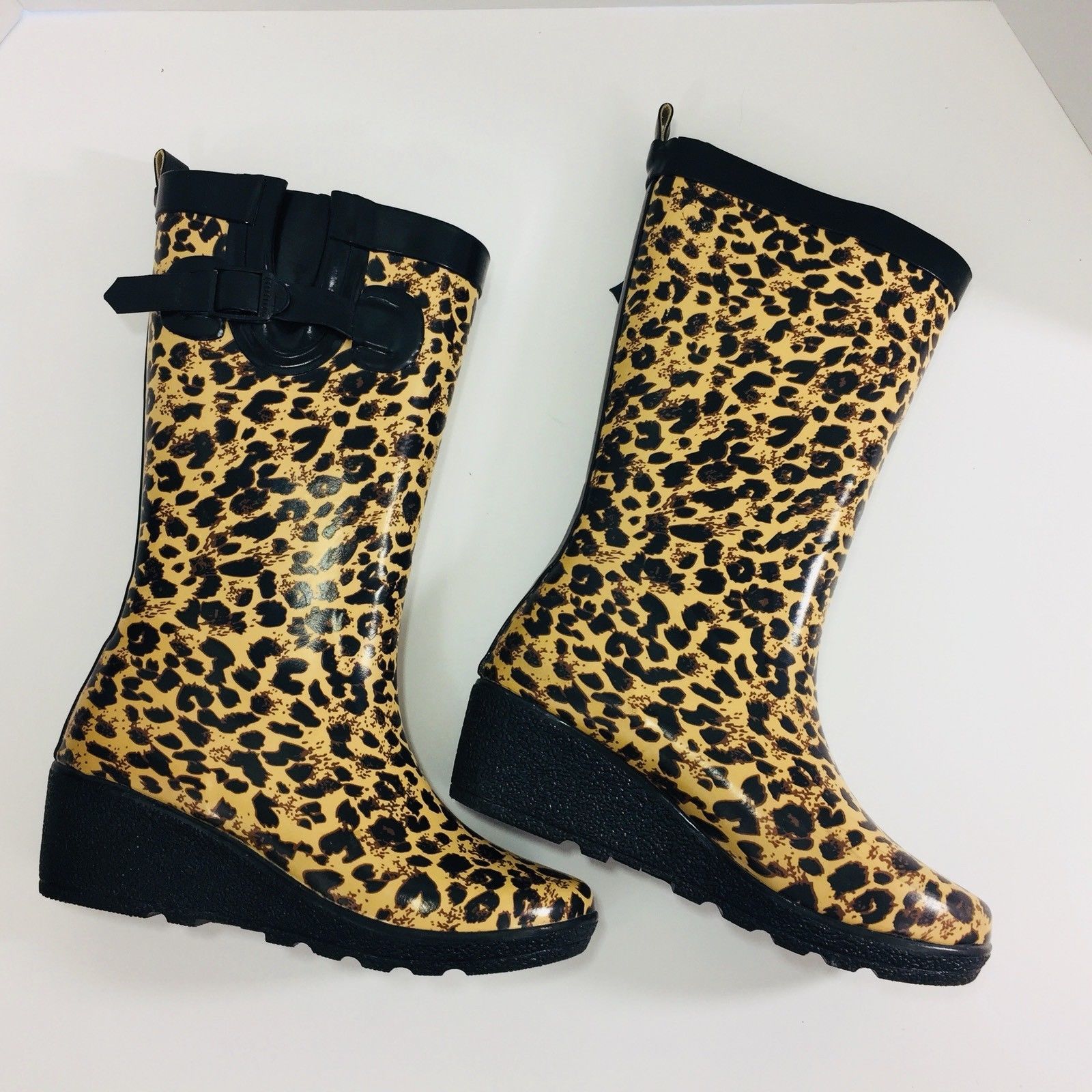 Capelli New York Rain Boot Excellent Condition Size 8 Women Leopard ...