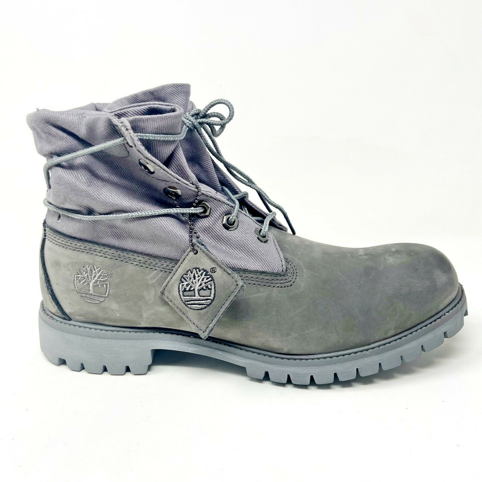 Timberland Mens 6 Inch Premium Boots Roll Top Grey Nubuck 58097