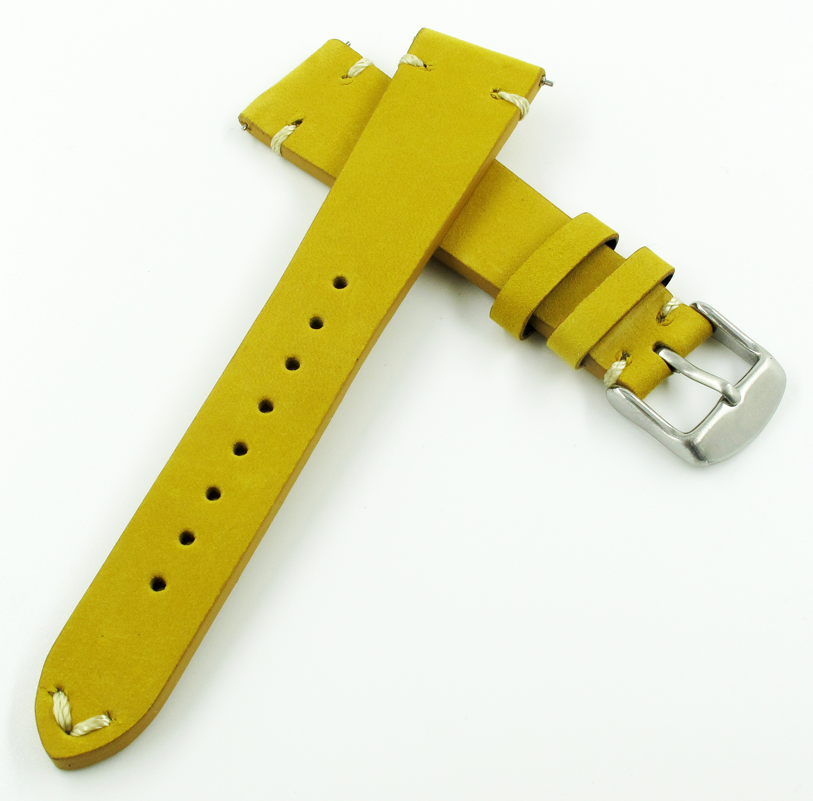 20mm Vintage Yellow Genuine Leather Watch Band Strap for Rolex Any Watches Watch Bands
