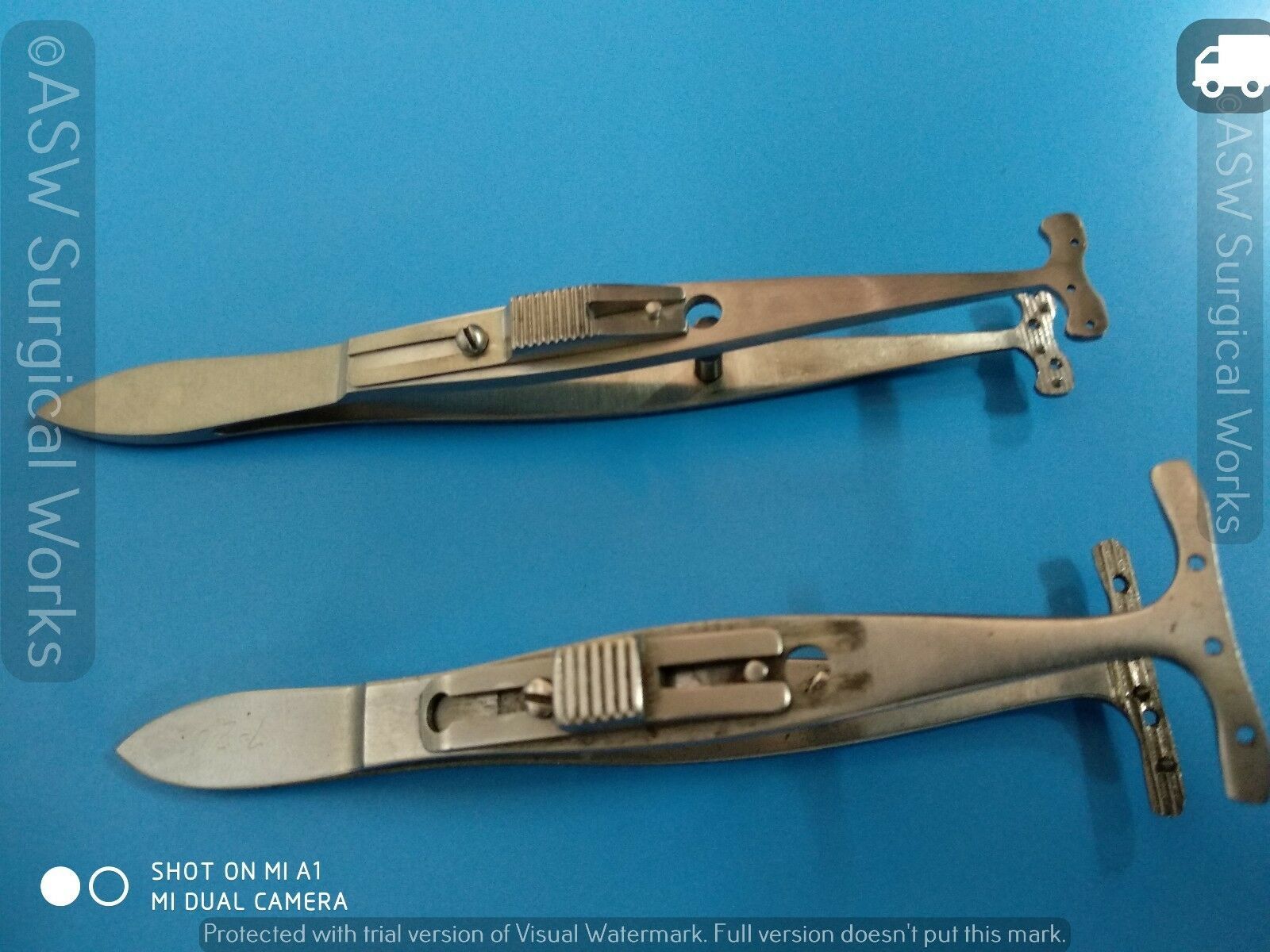 2 PC Ptosis Lid Clamp 6 Pin Stainless Steel ophthalmic Forceps