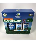 Greenerways Organic Deet Free Bug Repellent Mosquitos, Ticks (3 Piece Set) NEW! - $24.74