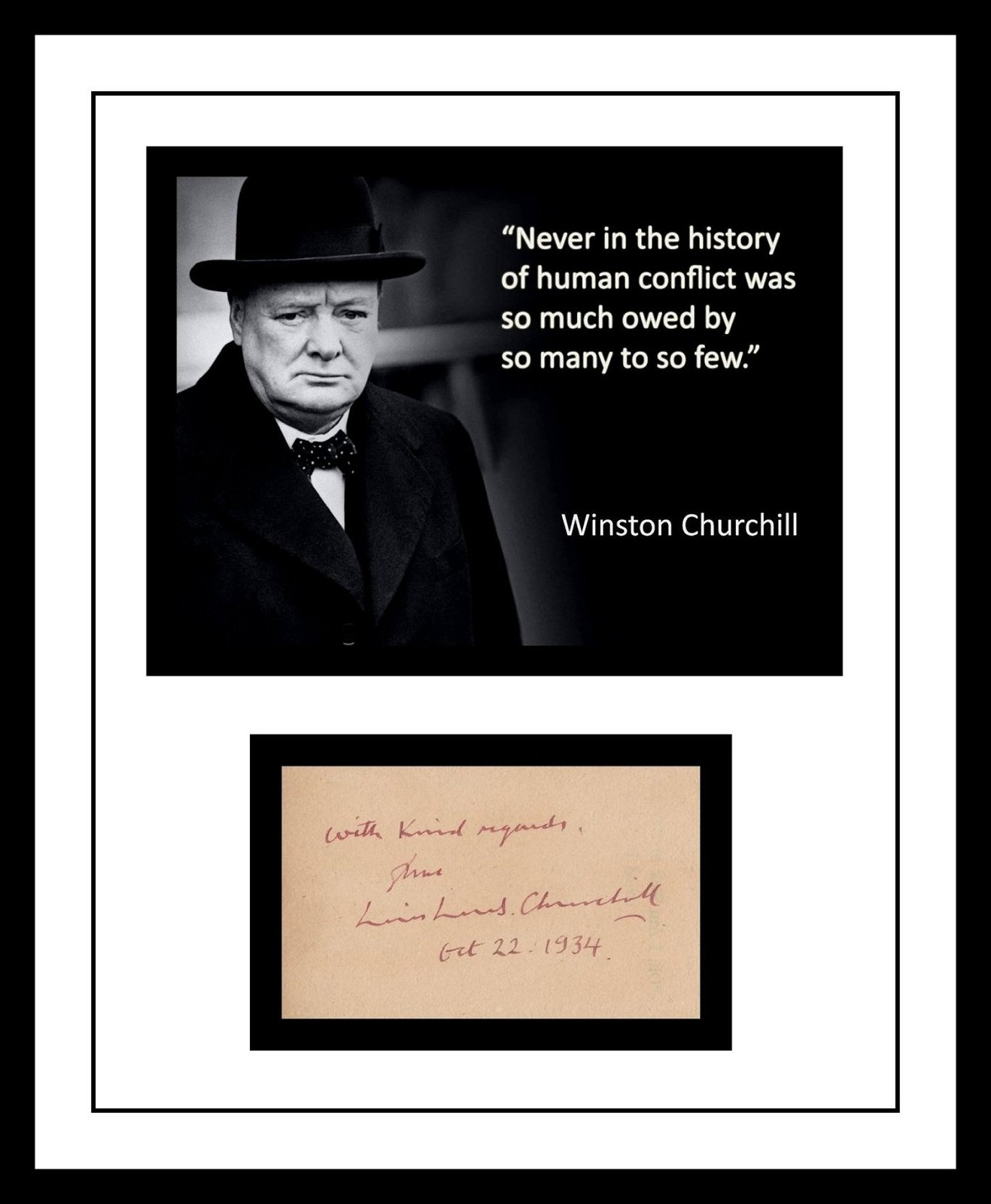 Ultra Rare Winston Churchill Legend Of History Authentic Signed Autograph Historical 