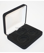 Lot of 5 Black Felt COIN DISPLAY GIFT METAL BOX holds 3-IKE or Silver Ea... - $34.55