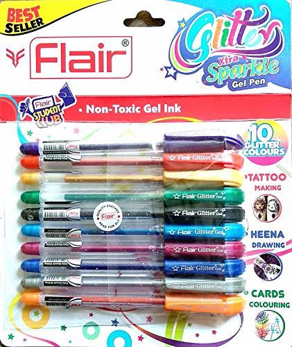 Xtra Sparkle Glitter Gel 10 Colours Xtra Sparkle Gel Pen by Flair, Limited Editi