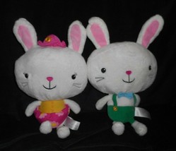 2 Animal Adventure 2018 Boy & Girl Pair Bunny Rabbit Stuffed Animal Plush Toy - $24.55