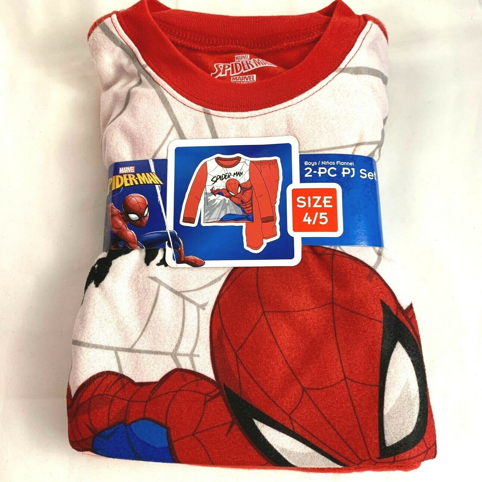 Spider-Man Pajamas 4 - 5 Boy 2 pc PJ Set Soft Flannel Flame Resistant