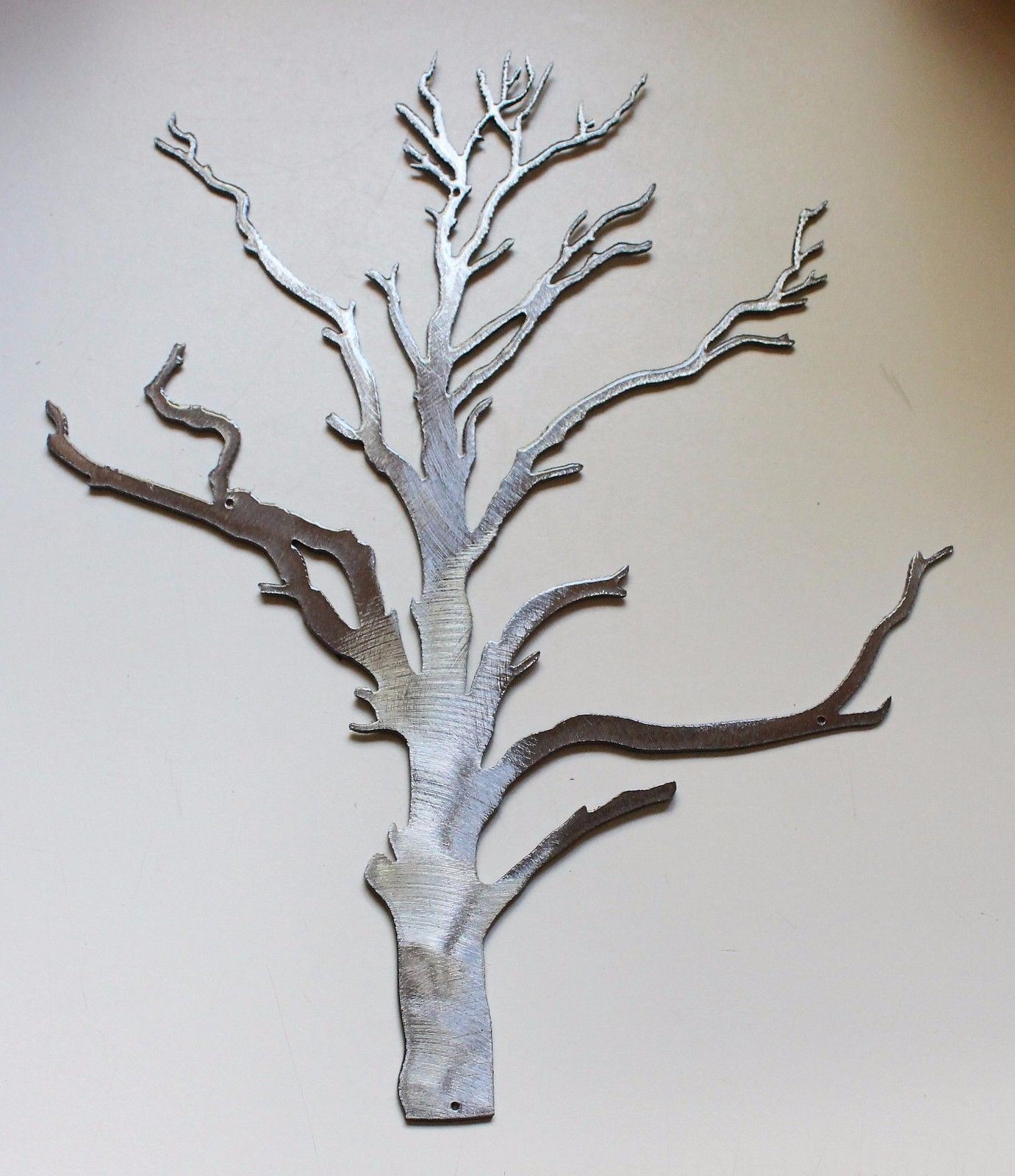 Silver Winter Tree 30" Metal Wall Art Decor Sculptures & Figurines