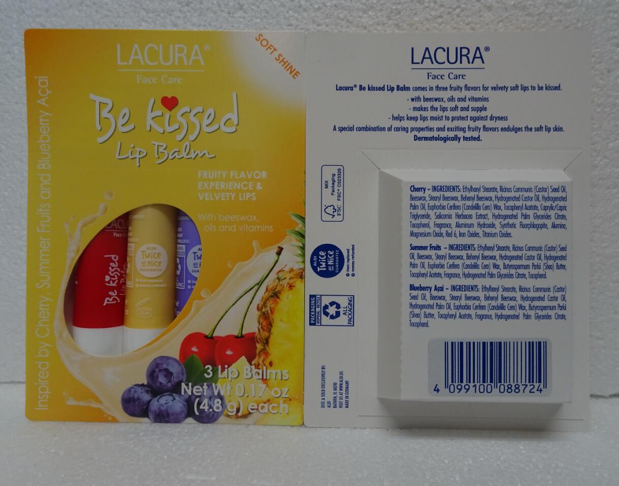Two pack Lacura Face Care Be Kissed Lip Balm 3 Sticks Packet x2 Lip Balm & Treatments