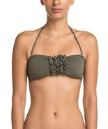 NWT EBERJEY solid M Swimsuit bandeau top olive strapless Dahlia bikini separates - $46.56