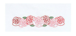 Jack Dempsey Needle Art Rose Garden Pillowcases With Lace Edge - $17.96
