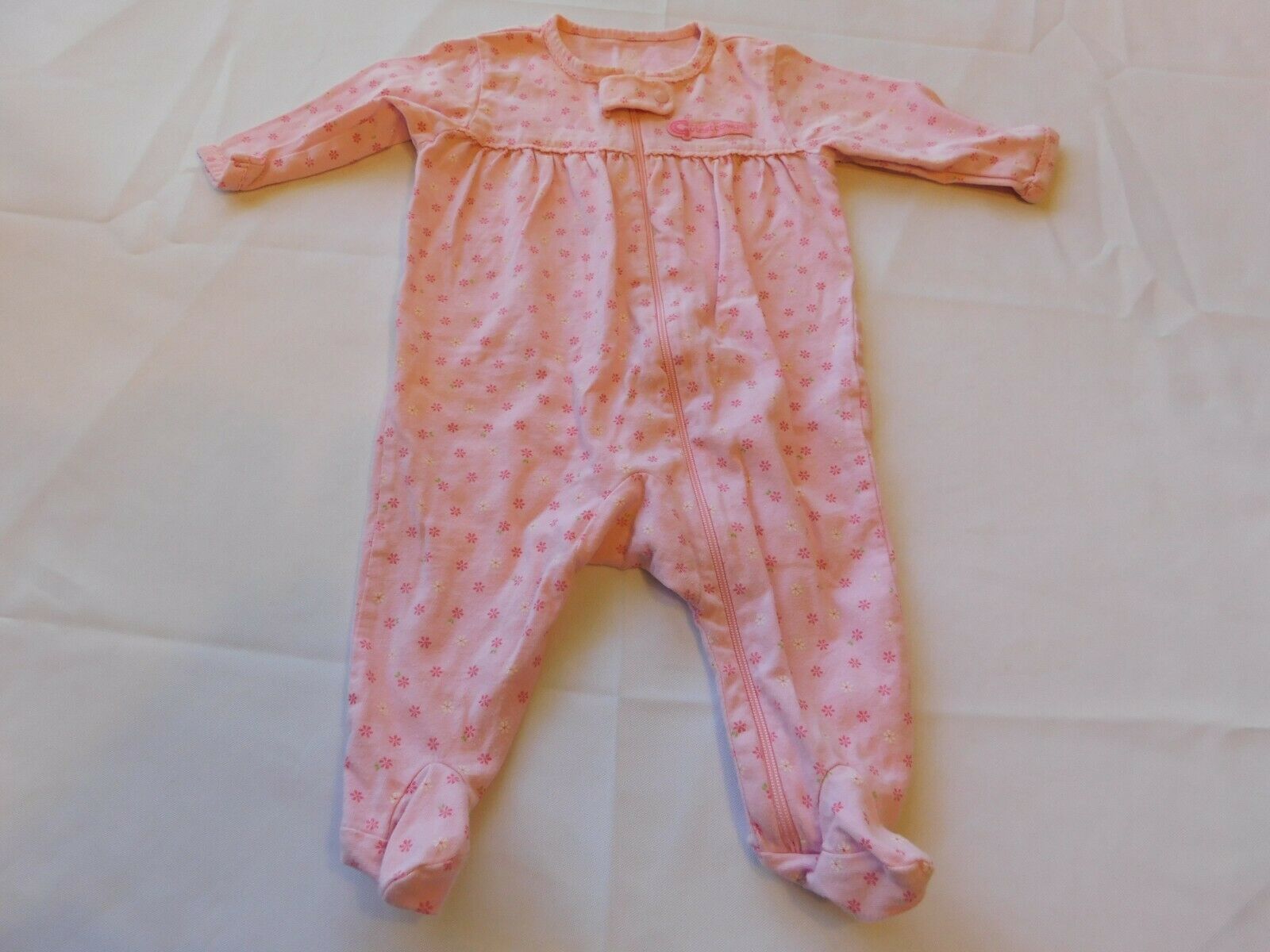 Carter's Just One Year Baby Girls One Piece Footed PJs Sleep PJ Size S small GUC - $19.79