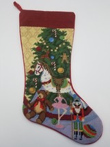 Sferra Needlepoint Christmas Toys Stocking Handmade Ballerina Velvet Bac... - $185.00