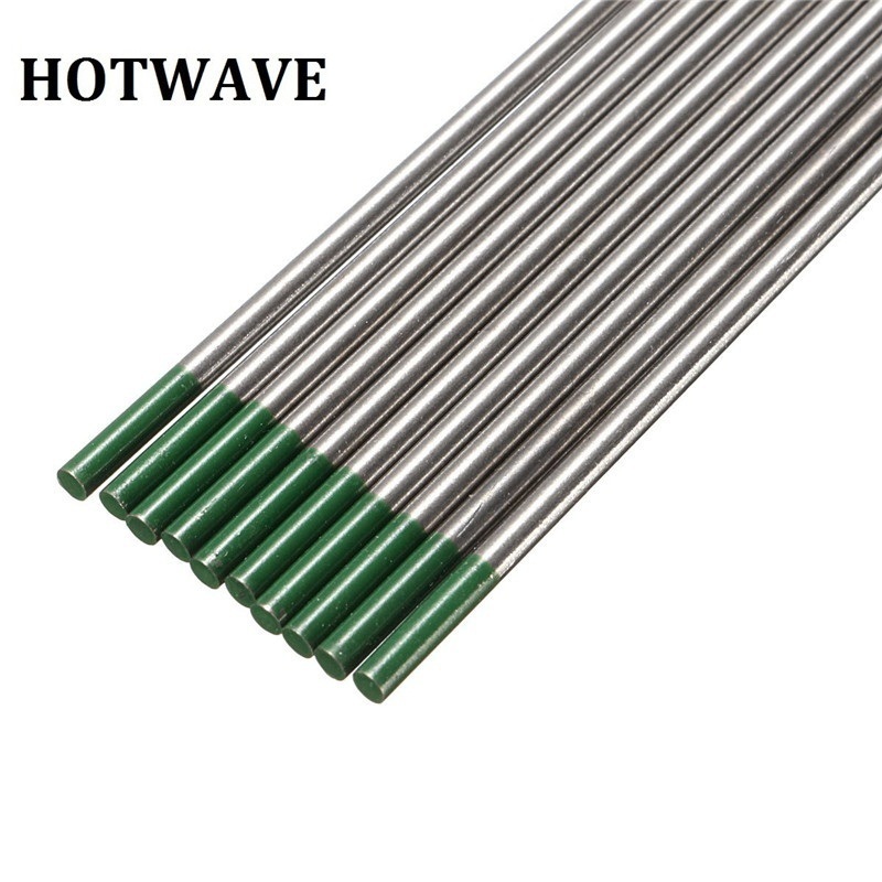 10pcs WP Ground Finish Green Tips Tig Welding Rods Pure Tungsten ...