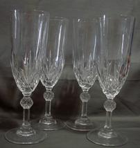  Set of 4  Royal Crystal Rock Fluted Champagne Glasses Linea Gala Pattern - $16.99