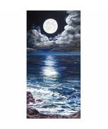 DIY Diamond Painting Sea Moon Pictures Rhinestones Mosaic Full Square Drill Home - $15.04