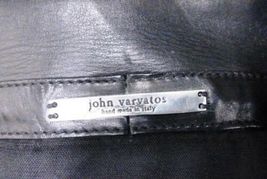 John Varvatos Black Leather Nylon Handmade Italy Crossbody Duffle Shoulder Bag image 6