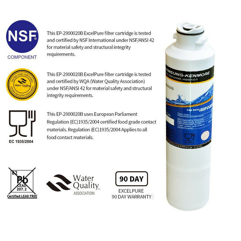 Refrigerator Water Filter Fits Samsung RS25J500DSR, RS25J500DSR/AA (1
