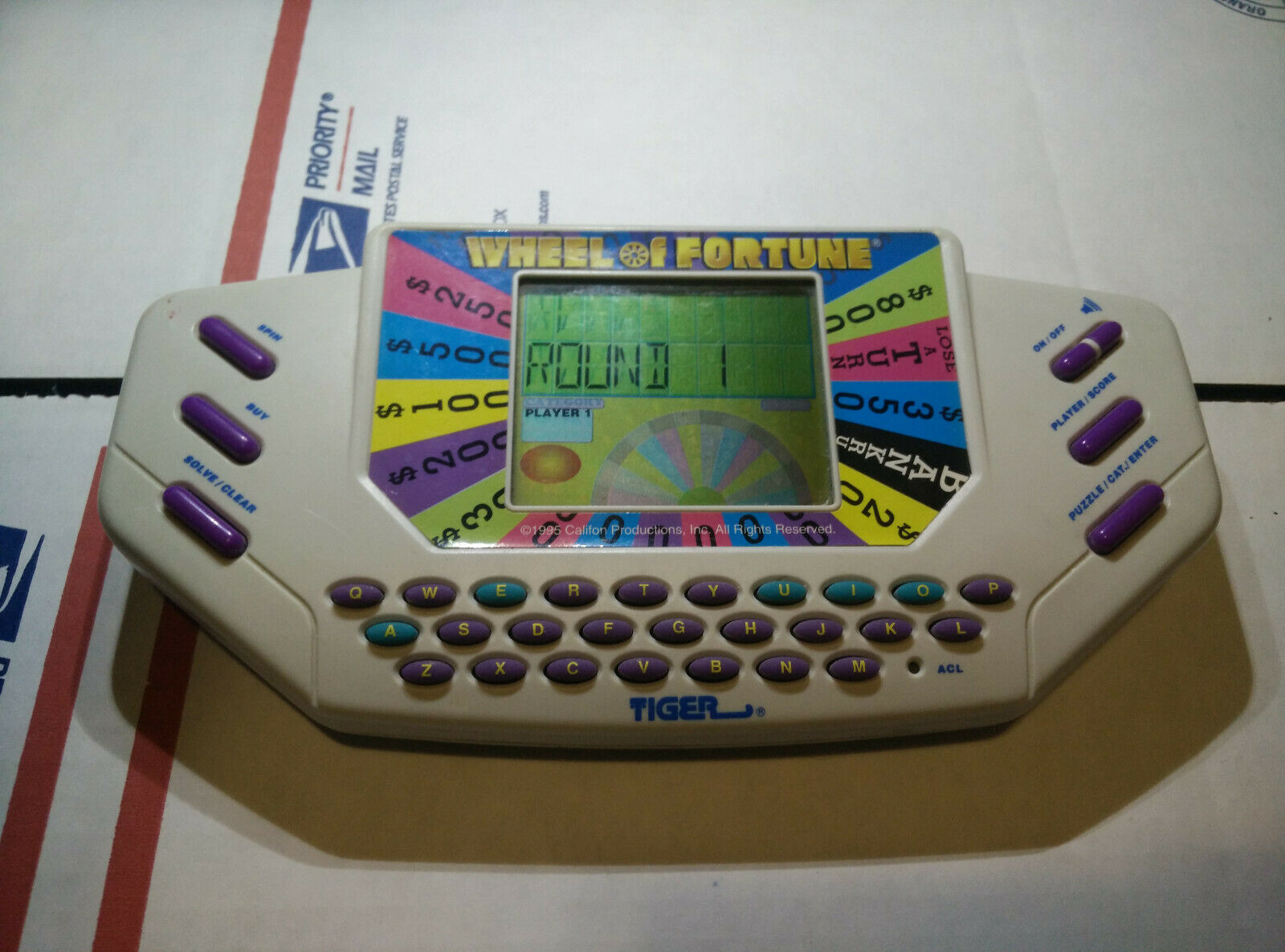 Wheel Of Fortune Handheld Electronic Video Game 1995 Tiger Model 7531