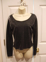 New in  pkg black/silver lurex top t size small - $8.90