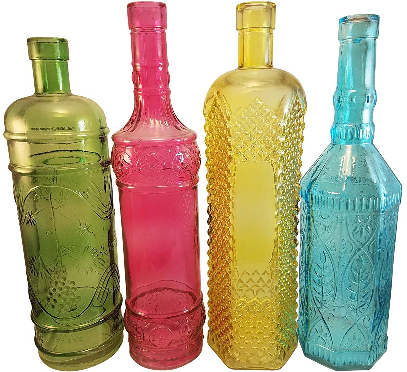 Colored Glass Bottles (Large Wine Bottle Size) - Decorative Vintage ...