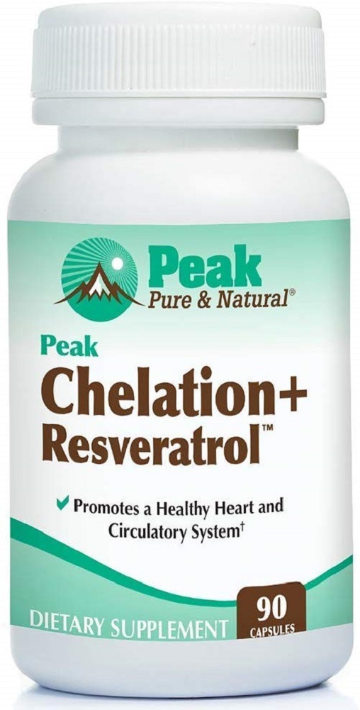 Peak Pure & Natural Peak Chelation+ Resveratrol | Calcium Disodium  90 Capsules