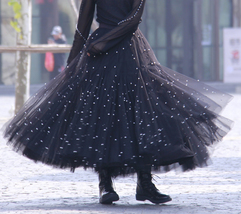 Pink Full Long Tulle Skirt Holiday Outfit High Waisted Tulle Skirt Plus Size image 9