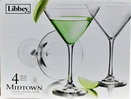 4 Libbey Midtown Clear Martini Glass Set 12oz   - $39.60