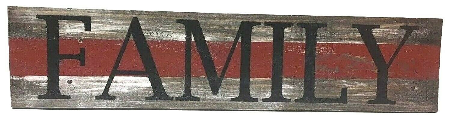 Primary image for Firefighters Thin Red Line Family Handcrafted Reclaimed Wooden Wall Sign Decor