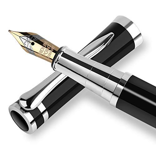 BEILUNER Luxury Fountain Pen Set [INTENSE BLACK] - Medium Point ...