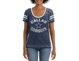 Dallas Cowboys New Era Women&#39;s Burnout Navy T-Shirt - $36.99