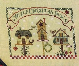3 Christmas Birdhouse Sampler Sing of Peace Cross Stitch Chart Gail Bussi - $4.99