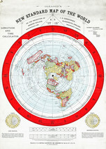 Flat Earth Map LARGE 23"x32" Alexander Gleason 1892 Standard Map of the World - $29.65