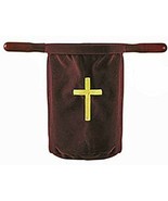 2 PACK - Embroidered Cross Offering Bags - Burgundy - $64.34
