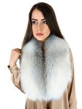 Smokey Golden Island Fox Fur Collar 43' (110cm) Saga Furs Unique Fur Color image 2