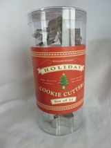 William Sonoma Cookie Cutters Metal Set 12 Holiday Snowman Angel Star - $9.75